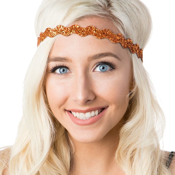 Hipsy Gift 10-pack Bling Glitter Adjustable No Slip Wave Bold Colors Headbands main image 5